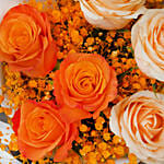 Orange and Peach Roses Bouquet