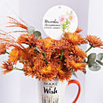 Orange Chrysanthemums Birthday Mug