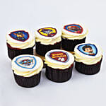 كيكة فانيلا كرتون دورية المخلب مع 6 قطع كب كيك