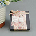 Peaceful Blue Flowers with Chocolates