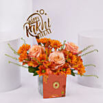 Peach And Orange Floral Love For Bhai