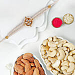 Pearl Kundan Designer Rakhi And Dry Fruits