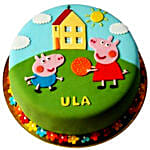 Peppa Pig Playing Fondant Marble Cake
