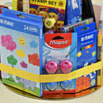 مجموعة قرطاسية كبيرة منسقة بشكل جميل مثالية للعودة للمدرسة