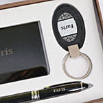 Personalised Card Holder Pen & Key Chain Gift Box