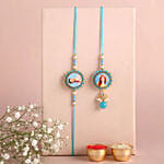 Personalised Floral Bhaiya Bhabhi Rakhi Set N Kaju katli