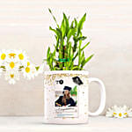 Personalised Graduation Mug with Lucky Bamboo