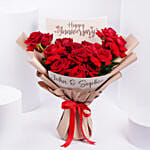 Personalised Rose Anniversary Bouquet