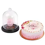 Pink Forever Rose with ChocoFudge cake