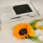 Premium Box Of Pen And Blue Wallet By Cerruti
