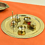 Premium Etched Brass Pooja Thali Set