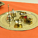 Premium Etched Brass Pooja Thali Set