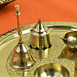Premium Etched Brass Pooja Thali Set