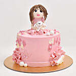 Pretty Girl With Lamb Vanilla Cake