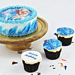 Princess Elsa Birthday Cake and Cupcakes
