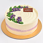 Purple Aster Flowers Vanilla Cake Half Kg