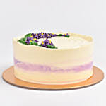 Purple Aster Flowers Vanilla Cake Half Kg