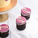 Purple & Pink Petals Chocolate Cake with Cupcakes