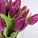 Purple Tulips in Gold Vase