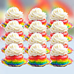 Rainbow Cupcakes 12 Pcs