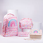 Rainbow Design Back to school bag Combo for Girls