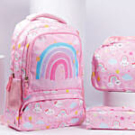 Rainbow Design Back to school bag Combo for Girls
