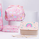 Rainbow Design Back to school bag Combo for Girls