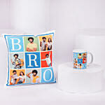 Rakhi Special Bro Cushion and Coffee Mug Combo