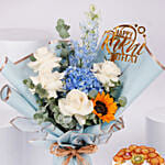 Rakhi Special Vanilla Cake With Flowers