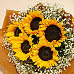 Ravishing Sunflowers Beautifully Tied Bouquet