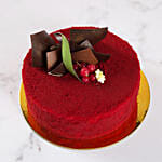 Romantic Bunch Of Roses & Red Velvet Cake