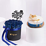 Royal Dad Blooms Box With Cake