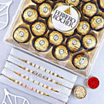 Set Of 5 Beads Rakhi With 24 Pcs Ferrero Rocher