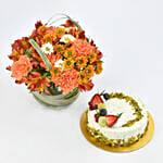 Sugar Free Pistachio Cake with Flowers