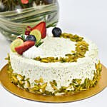 Sugar Free Pistachio Cake with Flowers