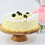 Sugar Free White Forest Cake with Flowers