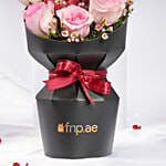 Sweet Combo Pink Roses And Chocolates