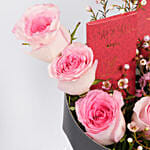 Sweet Combo Pink Roses And Chocolates