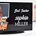 هدايا المعلمة - تصميم صورة شخصية كاريكتير مع الاسم