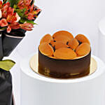 كيك تراميسو مع باقة ورد