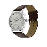Titan Classic Silver Dial Leather Strap Watch For Him