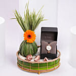 Titan Raga Showstopper Quartz Analog White Dial Metal Strap Watch For Women