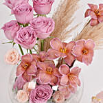 Tulips and Roses with Birthday Cake