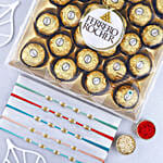 Understated Elegances Beads Rakhi Set Of 5 And 24 Pcs Ferrero Rocher