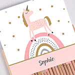 Unicorn personalised pencil set
