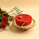 Valentine 12 Roses Bouquet With Cake