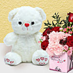 Valentines Flowers and Teddy