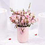 Valentines Pink Spray Roses in Premium Vase