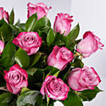 Vase Of 12 Mystic Purple Roses