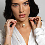 Vega Pave Diamond Evil Eye Necklace With Italian Anchor Chain